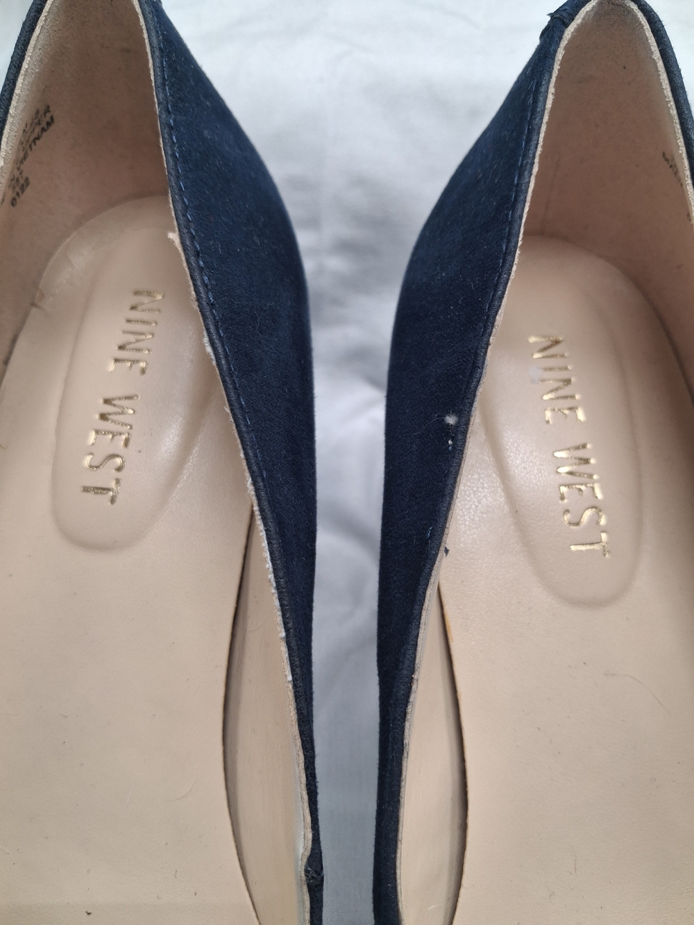 Nine West Navy Blue Suede Block Heel Pumps - Picture 2 of 5